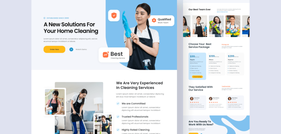 Free Download: Cleany – A Clean & Modern UI Design Kit for Cleaning ...